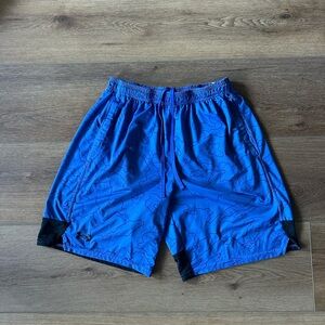 Under Armour Men's Patterned Blue and Black Athletic Shorts